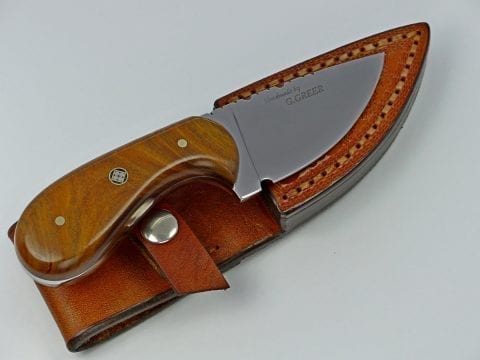 palm skinning knife and sheath