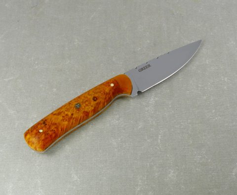 Gold Maple Burl Hunting Knife W49