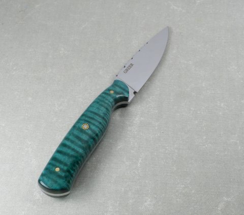 Teal Flame Maple Hunting Knife W50